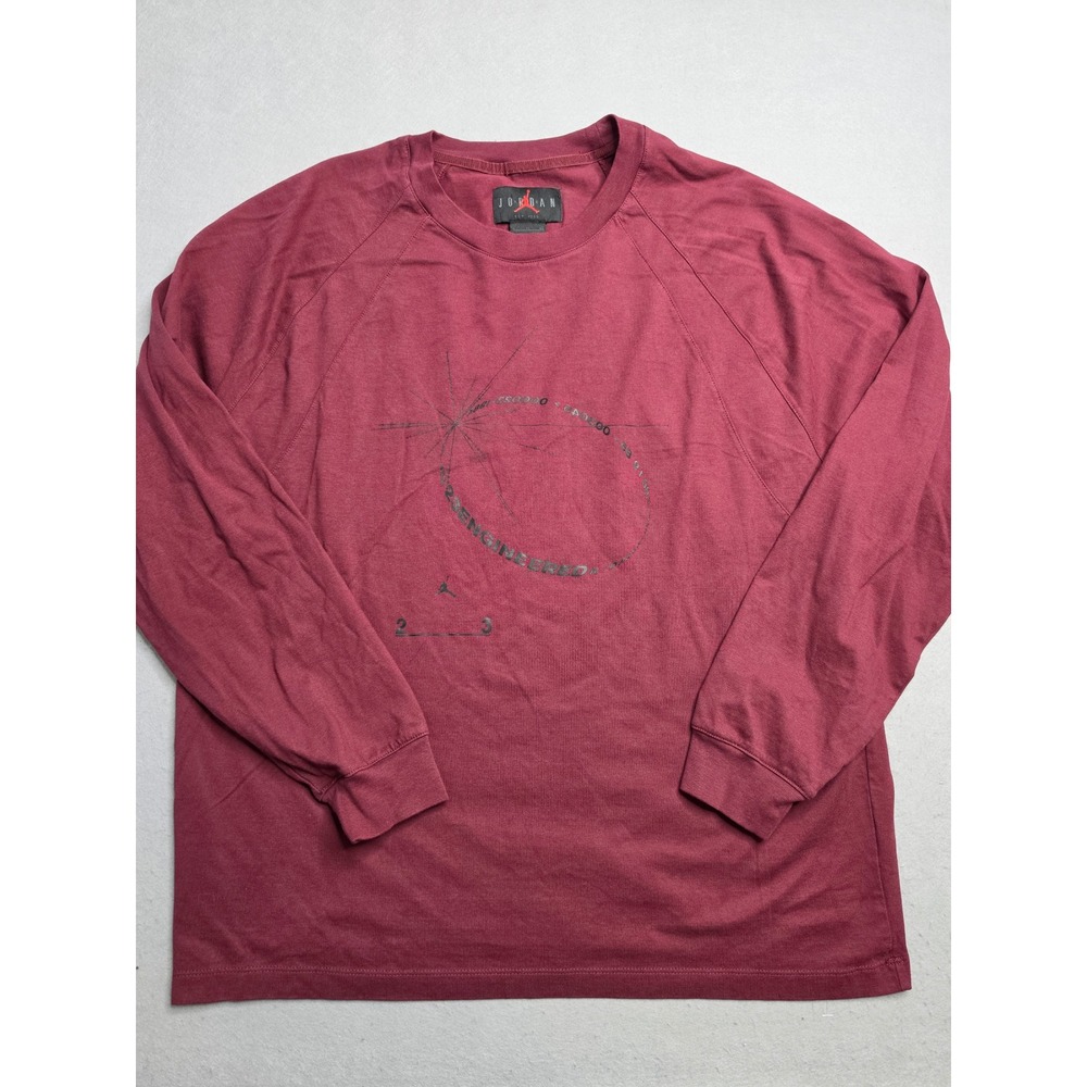 Air Jordan 23 Engineered Shirt Men's XL Maroon Graphic 100% Cotton Long Sleeve